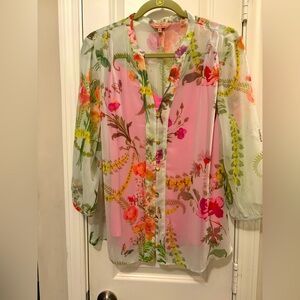 Ted Baker Pink and Green Floral Blouse and camisole